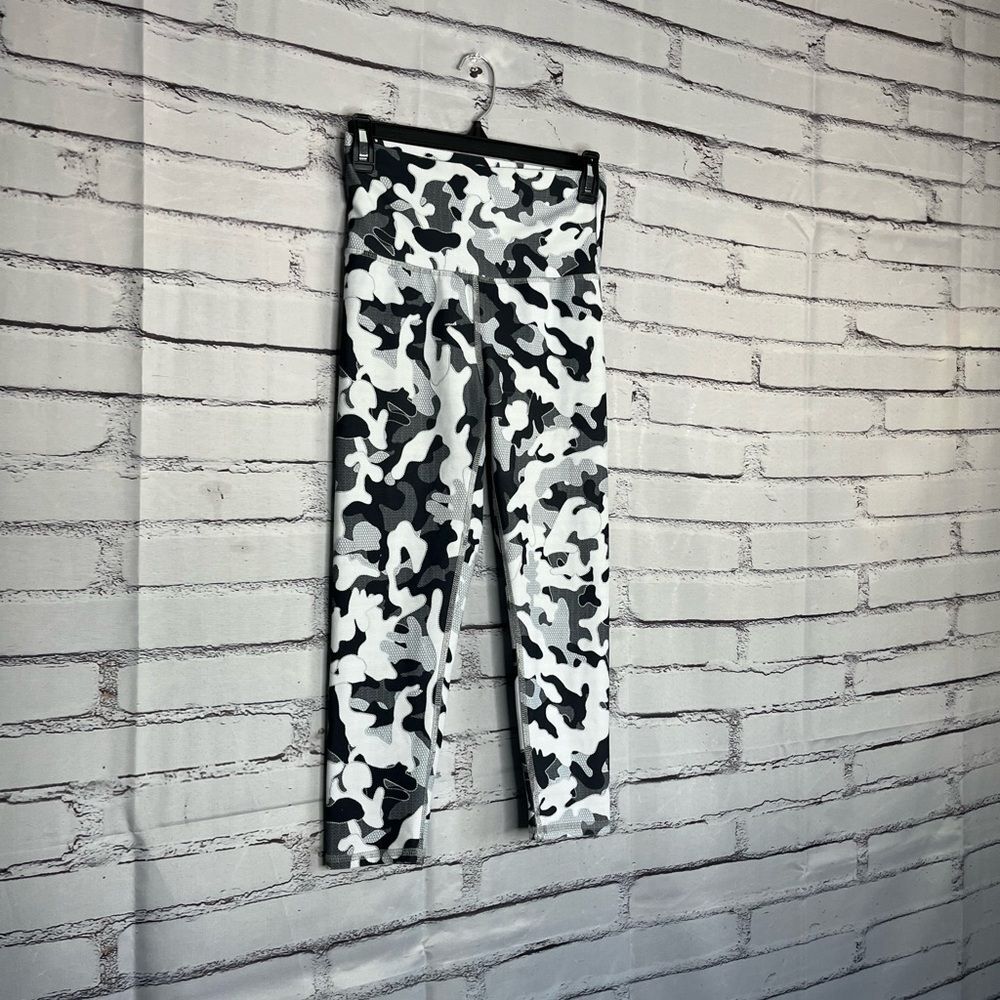 Evolution and Creation Black White Abstract Leggings SZ S High Waist Y2K Yoga - Picture 2 of 13